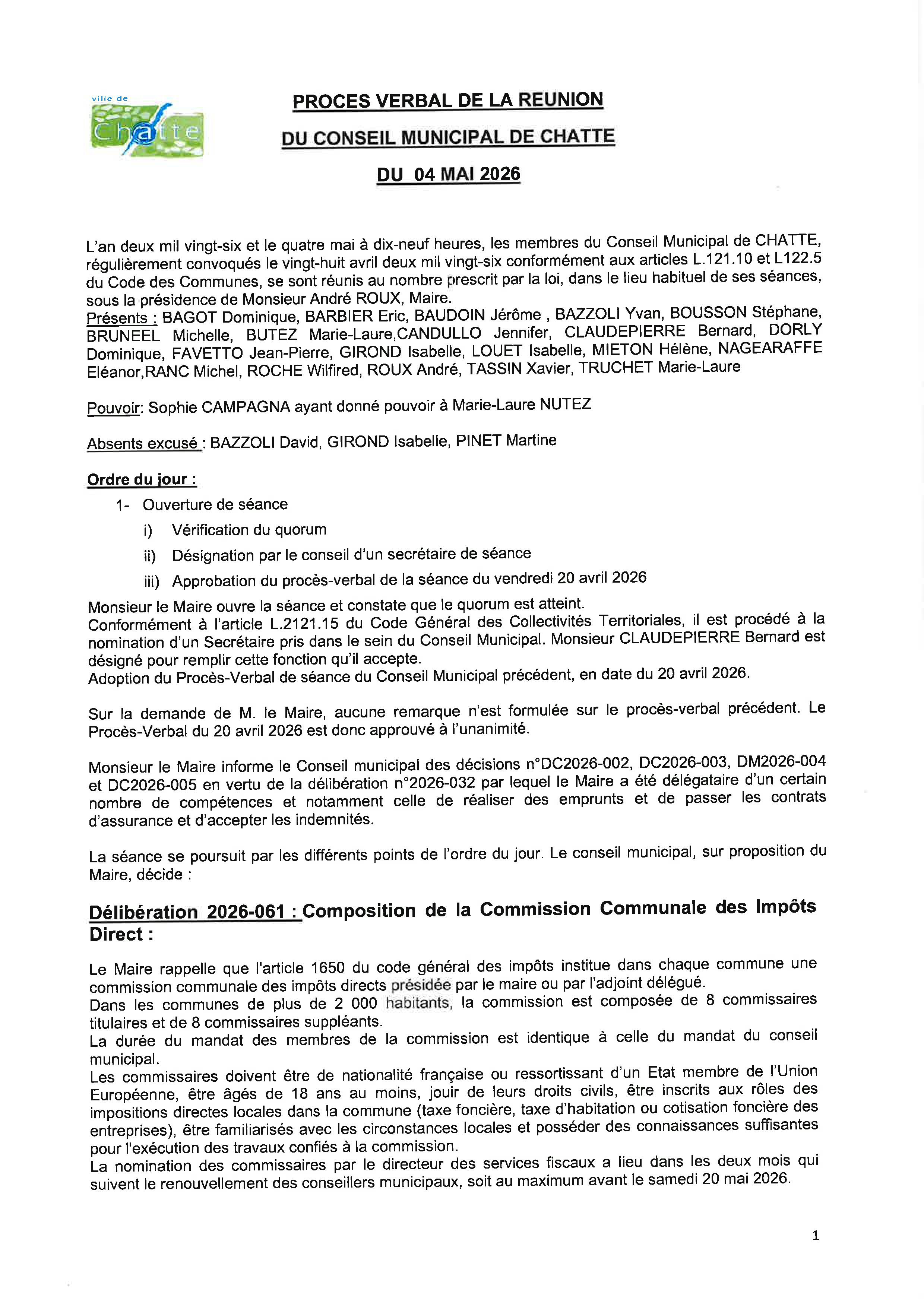 PV de séance CM du 4 mai